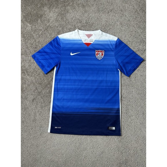 Mens Soccer Jersey Nike Dri-Fit Team USA Blue 2015 Away, Football, Size S - Picture 1 of 10